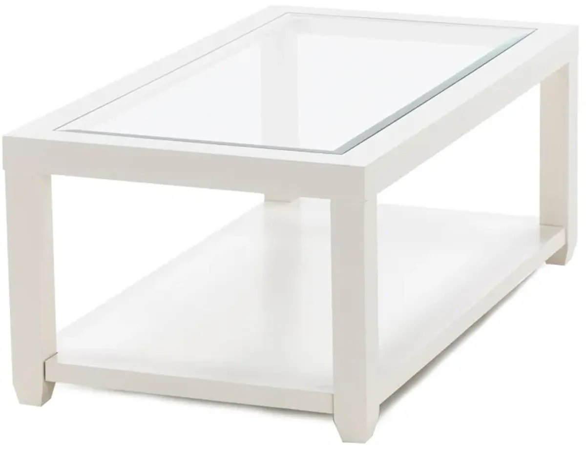 Essentials White Rectangle Cocktail Table