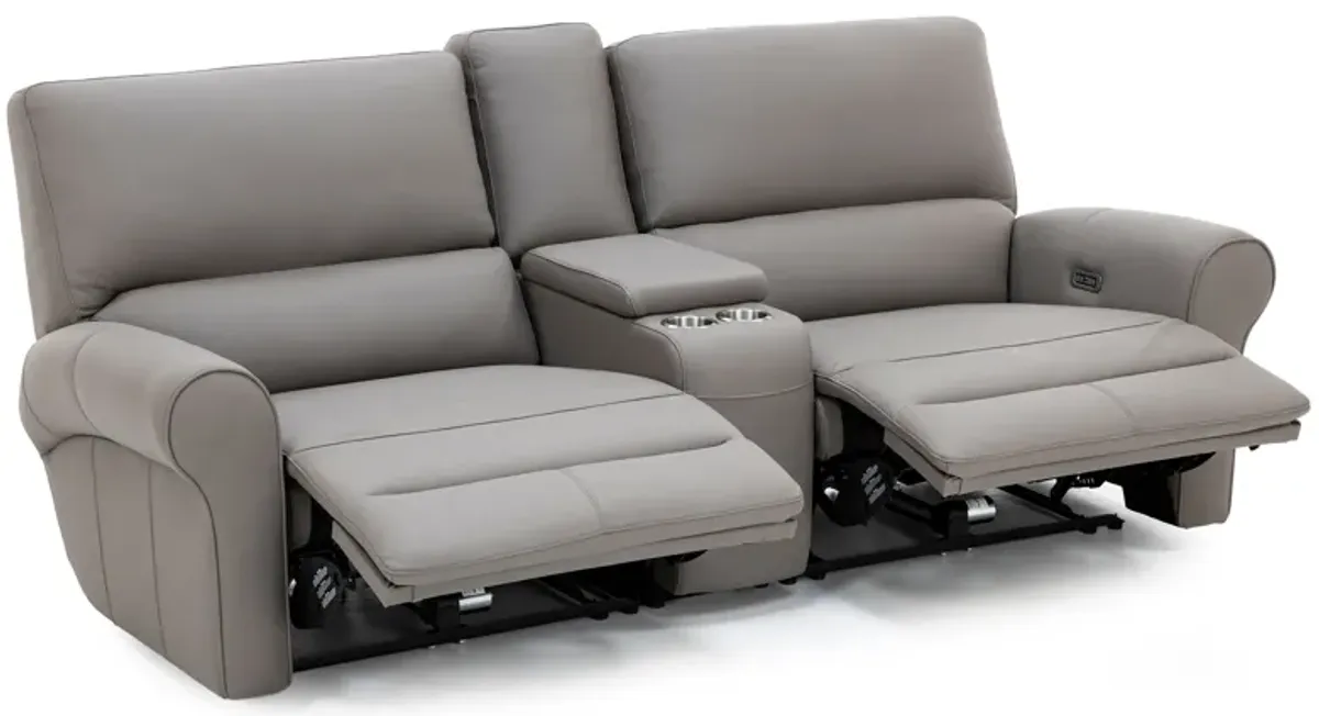 Legend 3-Pc. Leather Power Headrest Reclining Zero Gravity Console Loveseat