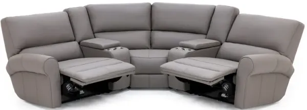 Legend 5-Pc. Leather Power Headrest Zero Gravity Reclining Modular