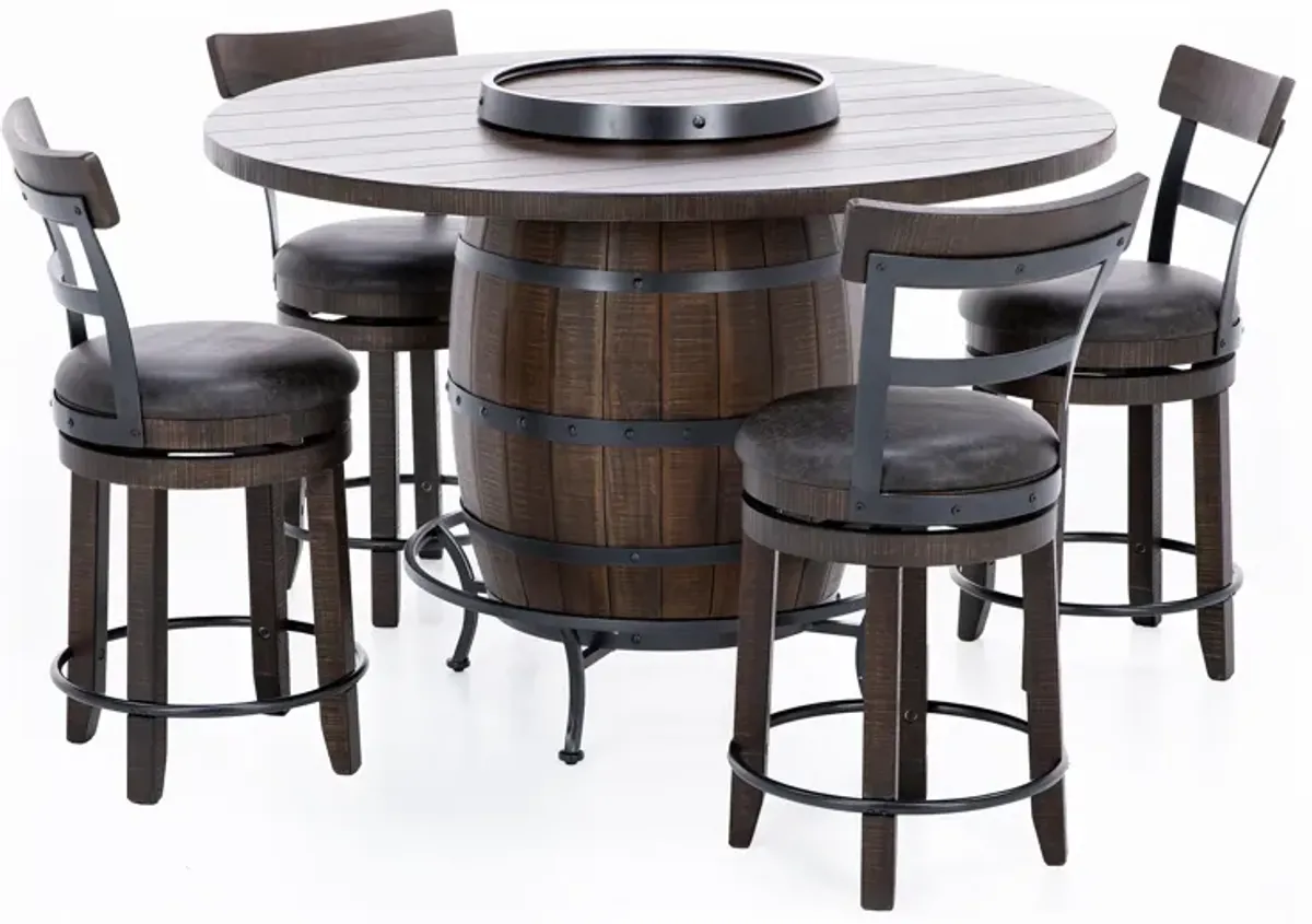 Homestead Pub Table w/ Wine Barrel Base