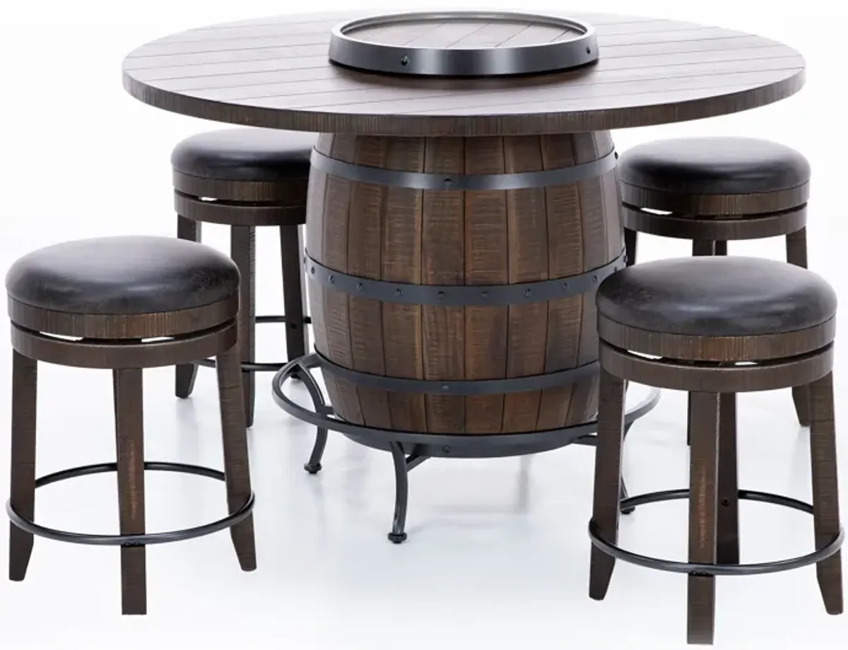 Homestead Pub Table w/ Wine Barrel Base