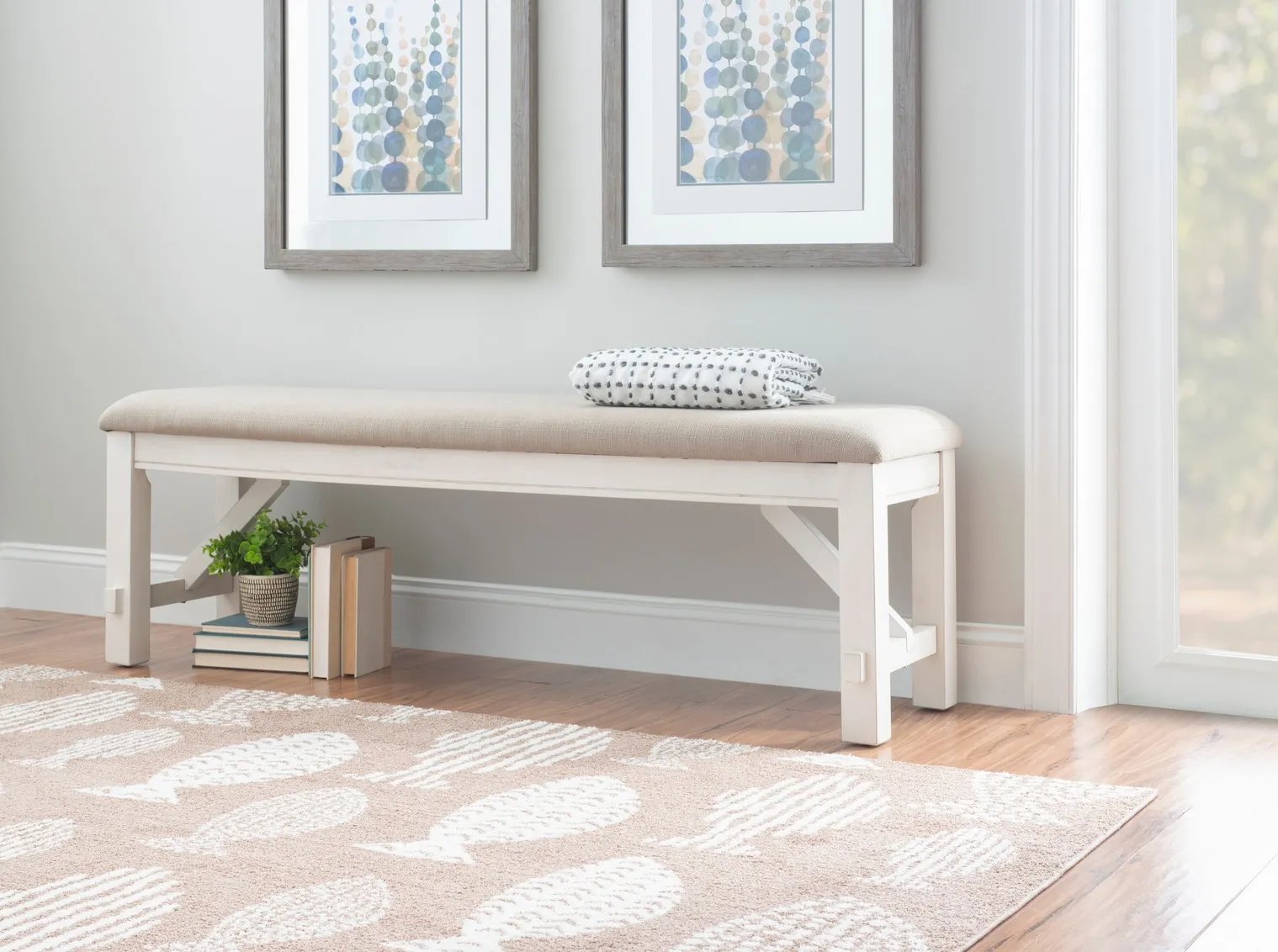 Cartwright 60" Bench in White