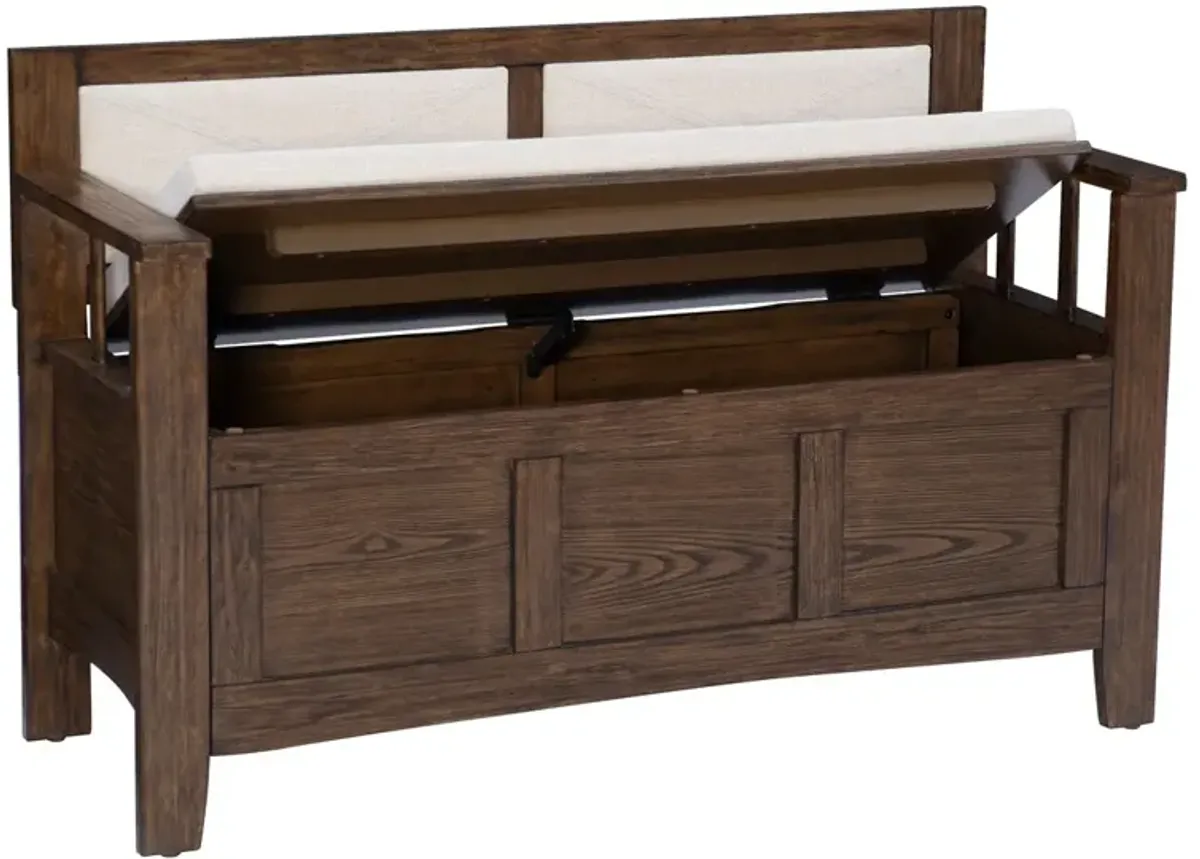 Kennedy Storage Bench in Brown