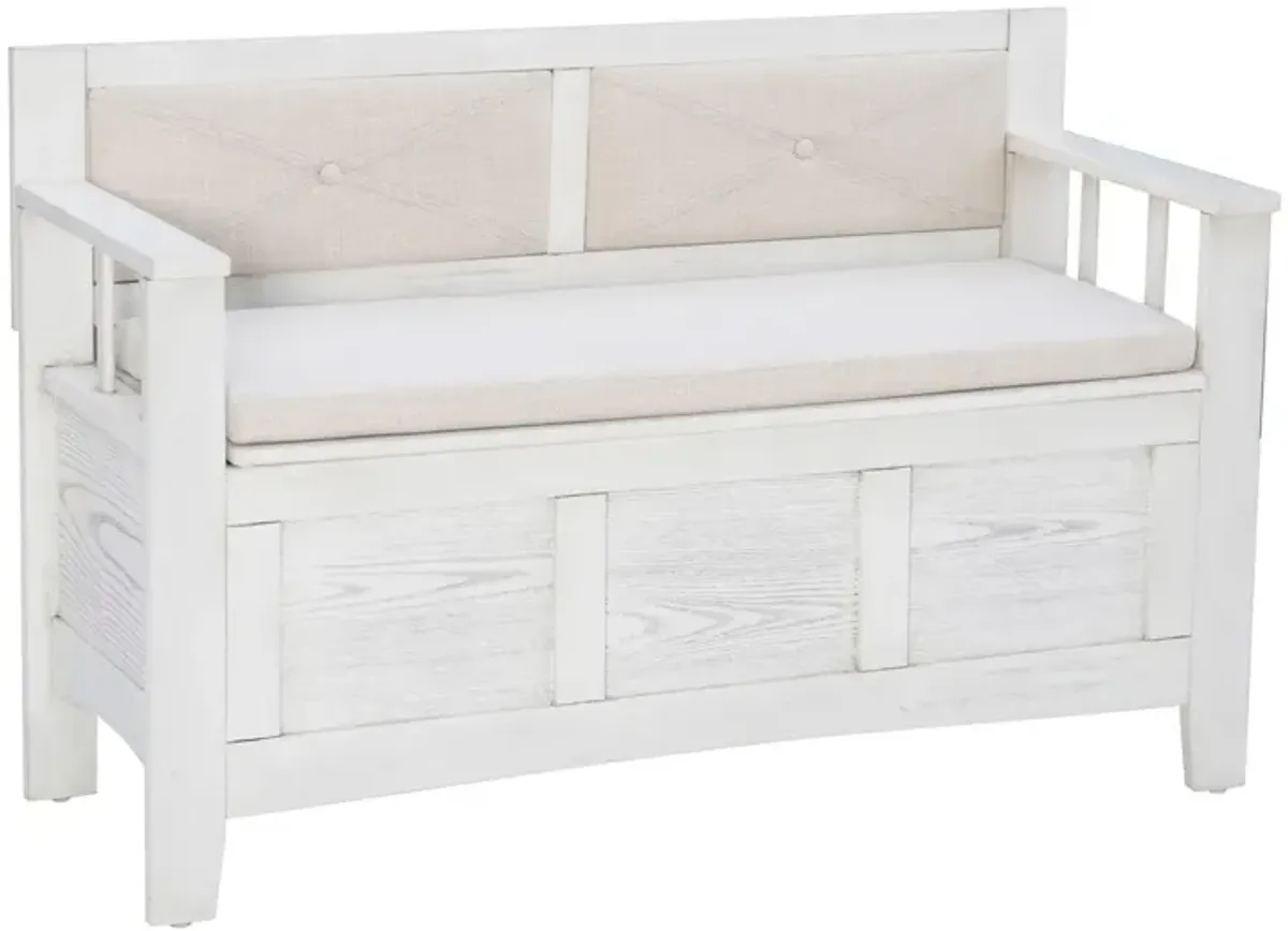 Kennedy Storage Bench in White