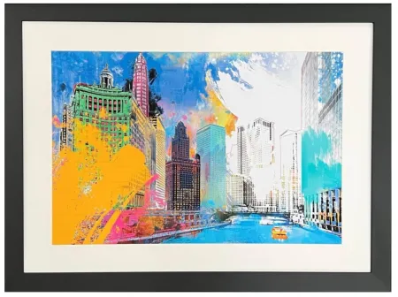 Chicago Impression Framed Art 40"W x 30"H