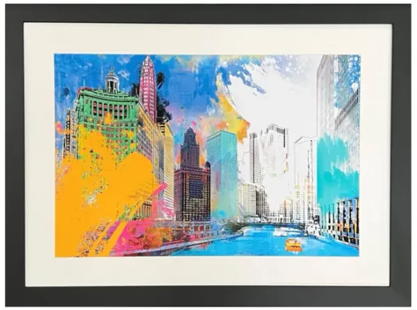 Chicago Impression Framed Art 40"W x 30"H