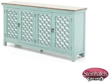 Eclectic Collection Turquoise 4 Door Cabinet