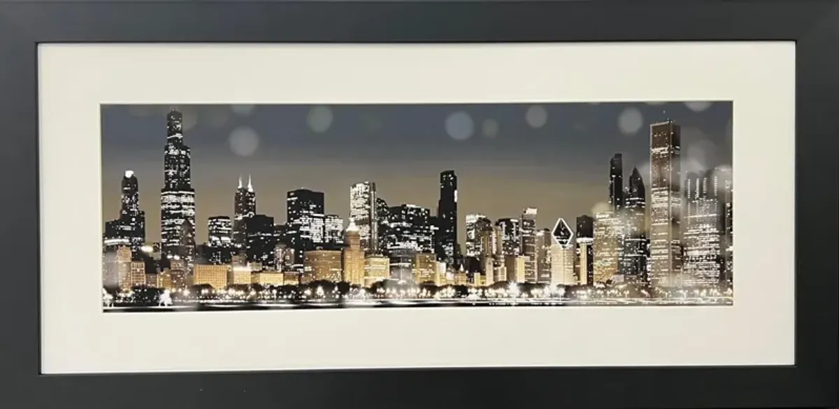 Chicago Nights Framed Art 40"W x 20"H