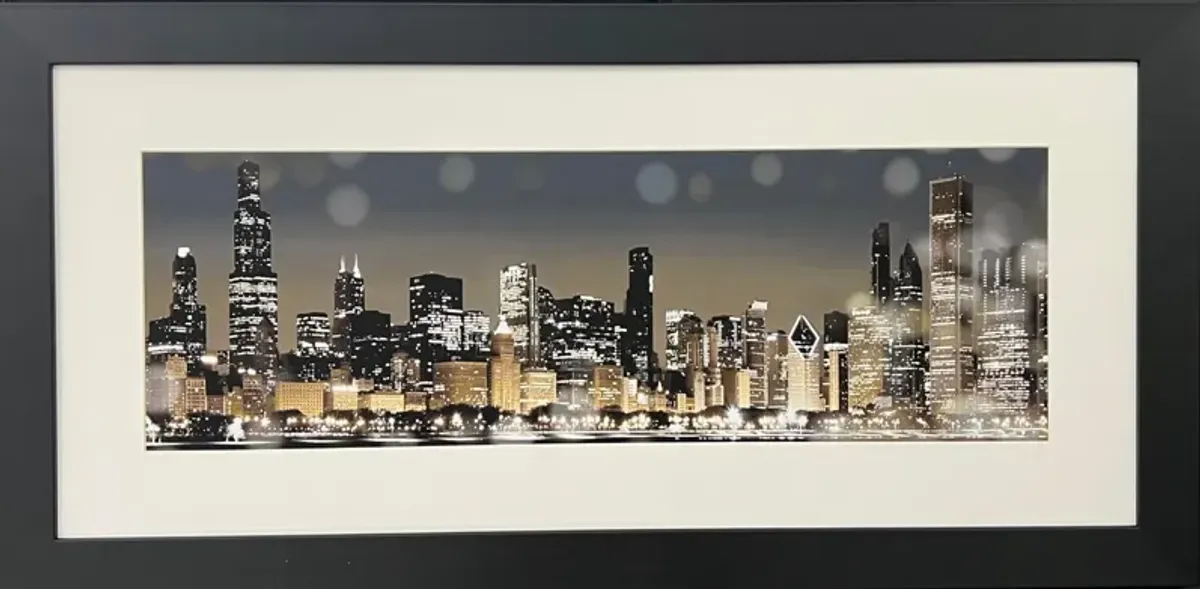 Chicago Nights Framed Art 40"W x 20"H