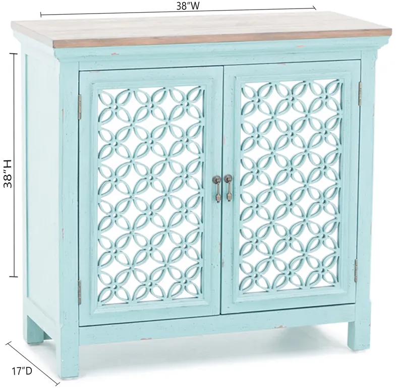 Eclectic Collection Turquoise 2 Door Cabinet