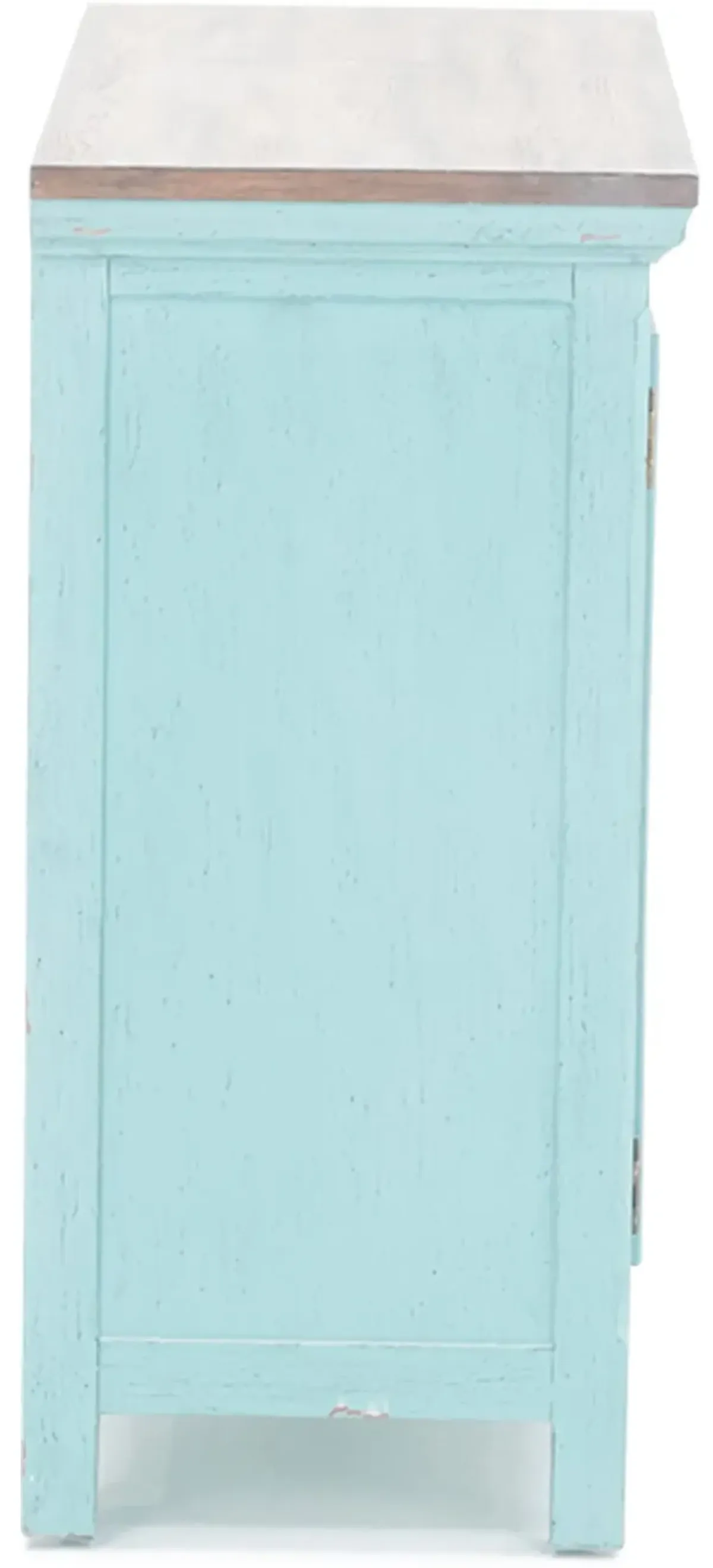 Eclectic Collection Turquoise 2 Door Cabinet