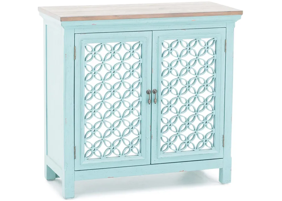 Eclectic Collection Turquoise 2 Door Cabinet