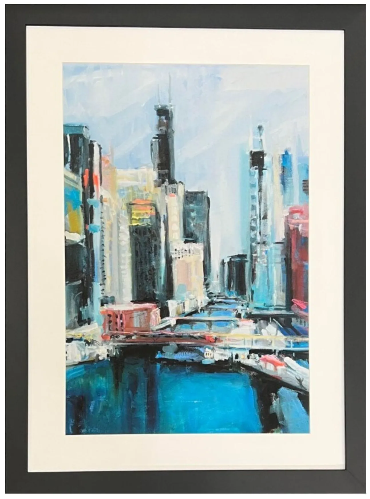 Chicago Riverview Framed Art 30"W x 40"H