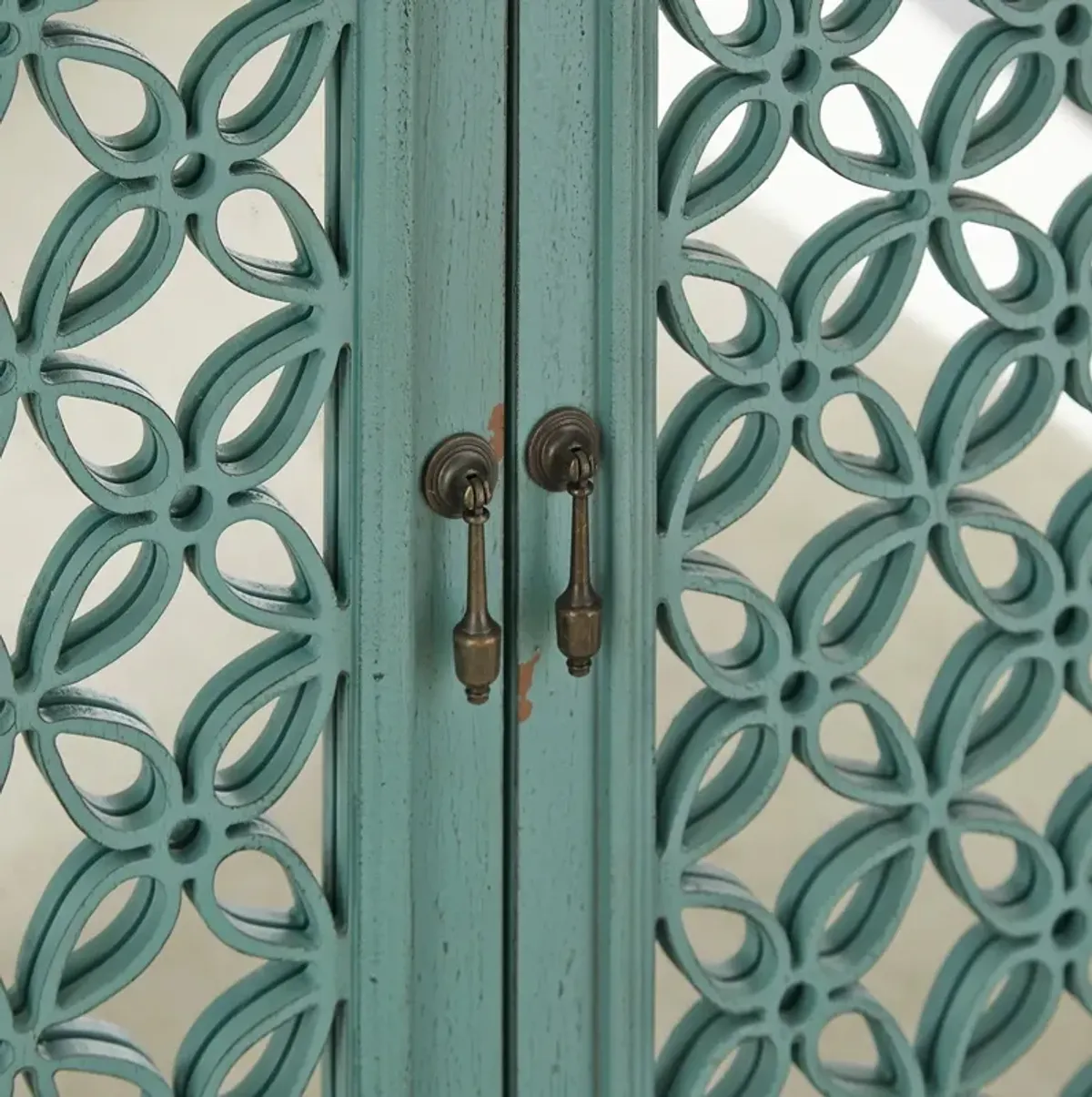 Eclectic Collection Turquoise 3 Door Cabinet