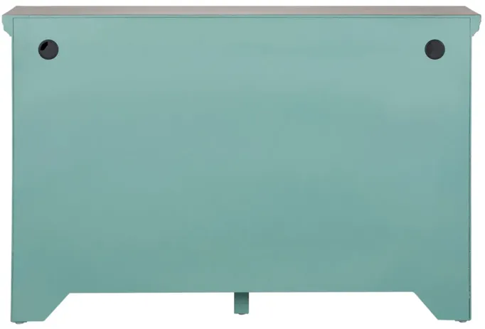 Eclectic Collection Turquoise 3 Door Cabinet