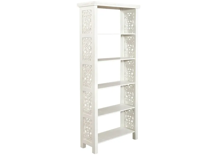 Trellis Lane Weathered White Accent Bookcase