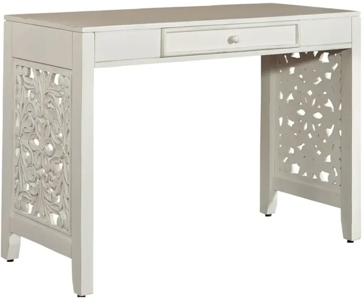 Trellis Lane Weathered White Accent Writing Desk