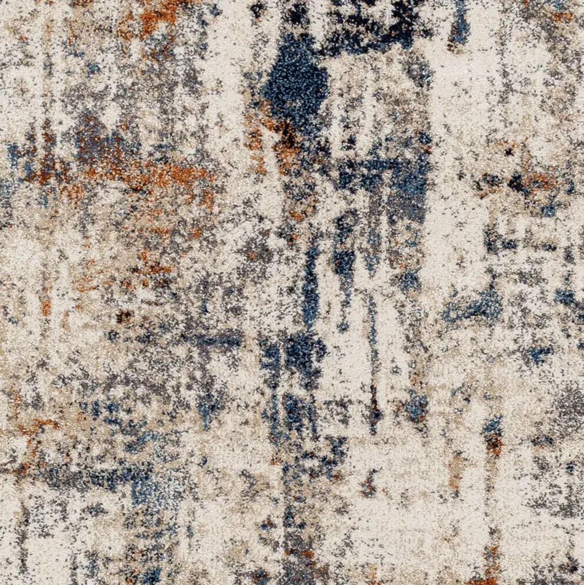 Tuscany Coral/Cream/Blue Abstract Area Rug 7'10"W x 10'3"L