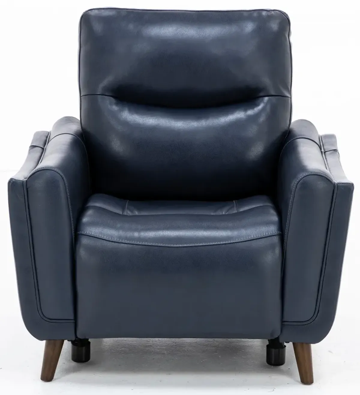 Bethany Leather Power Headrest Recliner in Navy