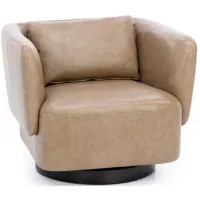 Yankee Leather Swivel Accent Chair