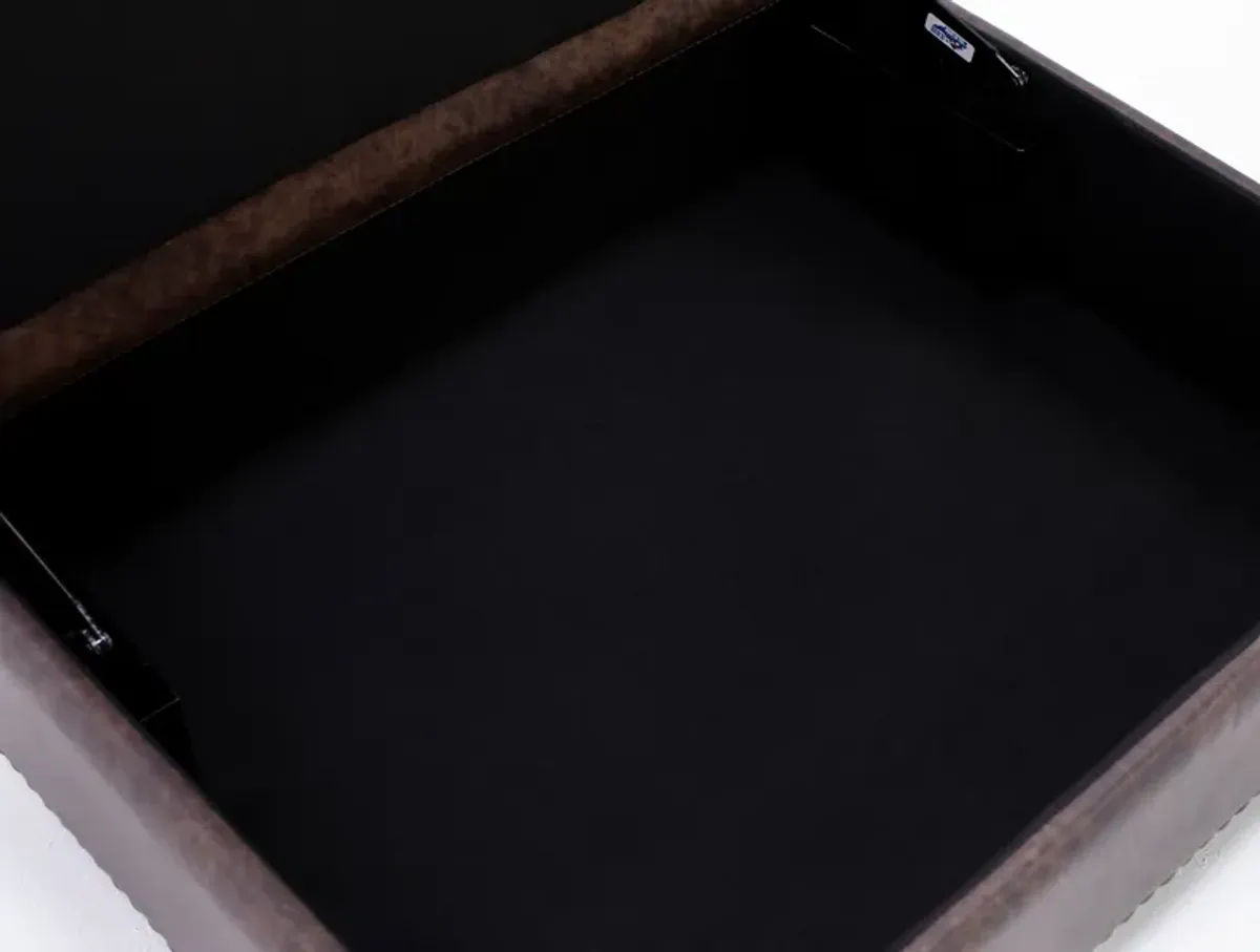 Milo Leather Storage Cocktail Ottoman