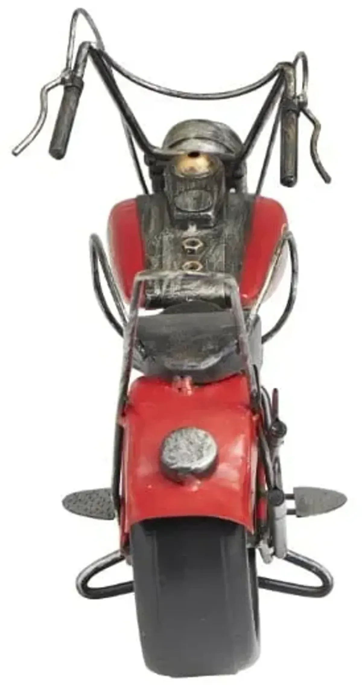 Red Vintage Metal Motorcycle Décor 18"W x 9"H