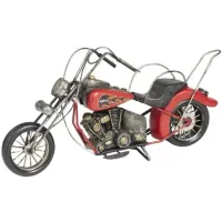 Red Vintage Metal Motorcycle Décor 18"W x 9"H
