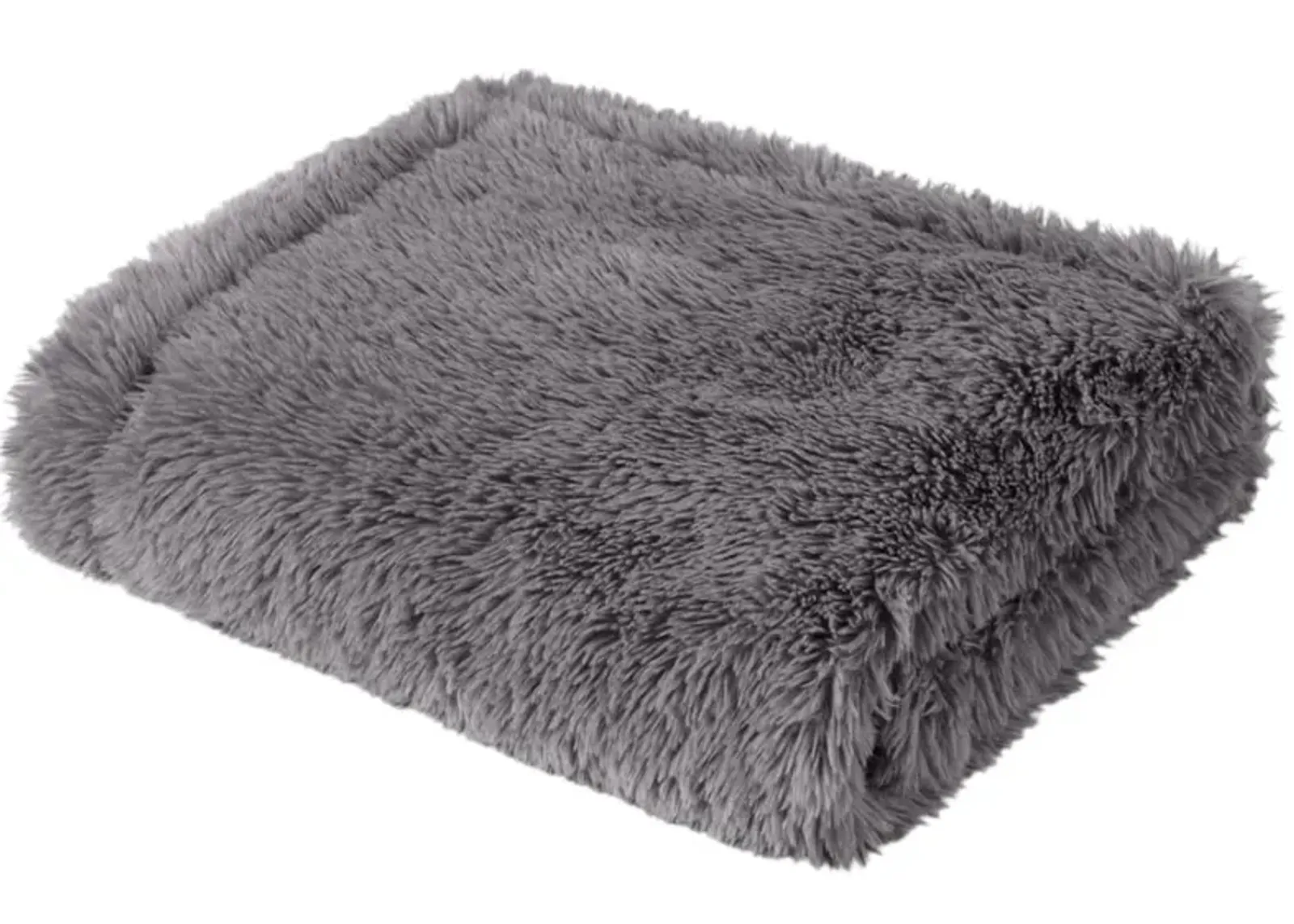 Grey Faux Fur Throw 50"W x 60"L