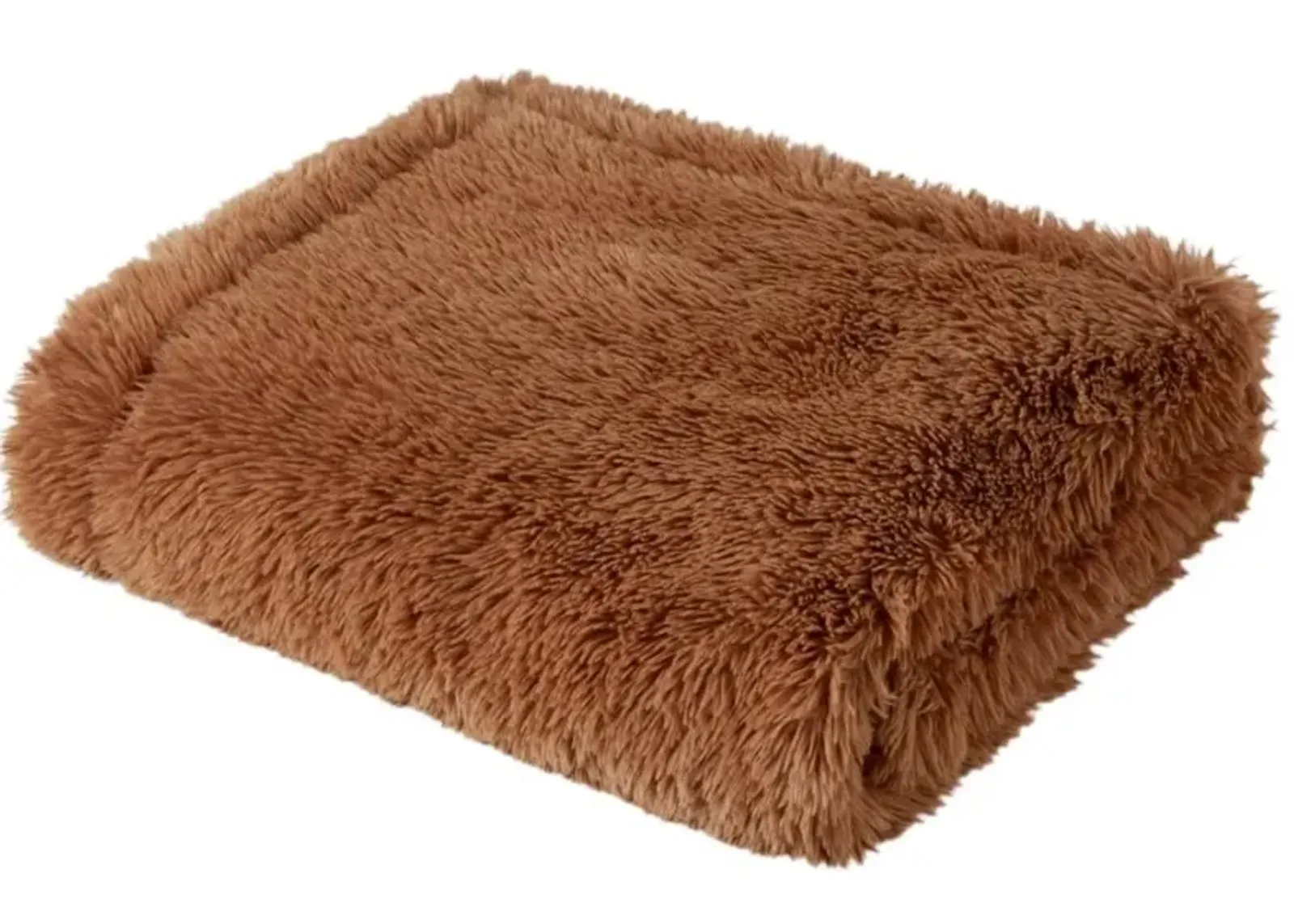 Brown Faux Fur Throw 50"W x 60"L