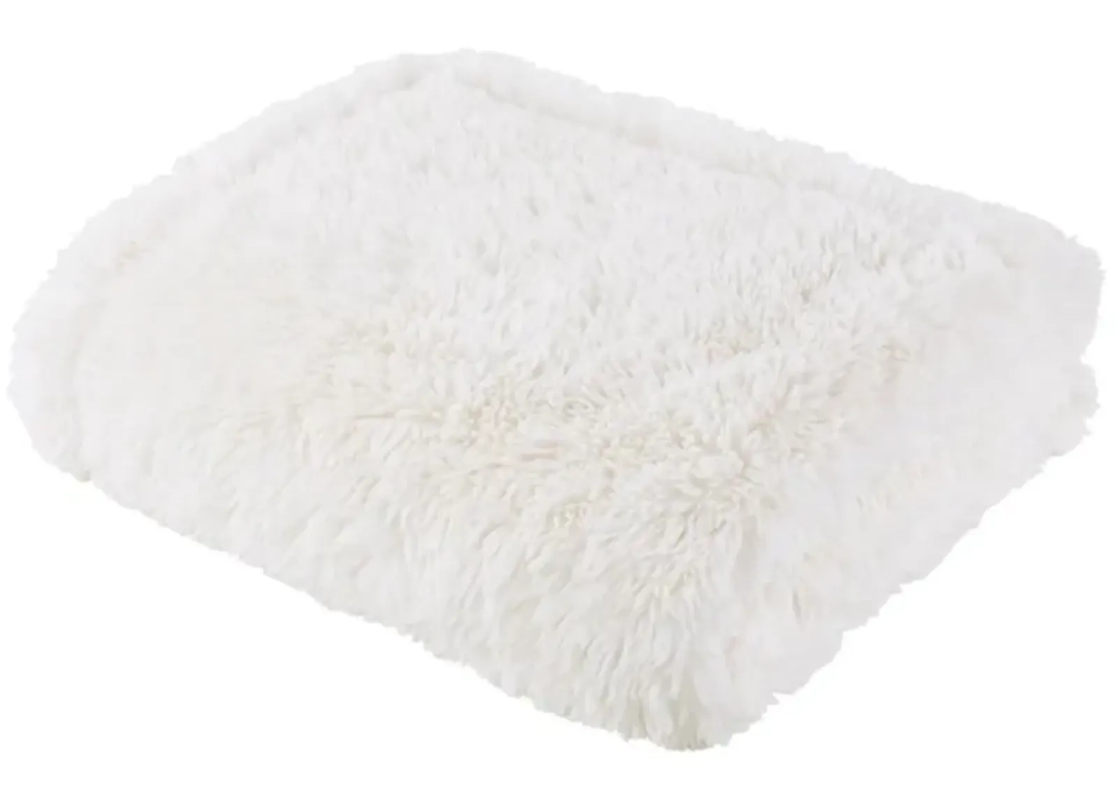 Ivory Faux Fur Throw 50"W x 60"L