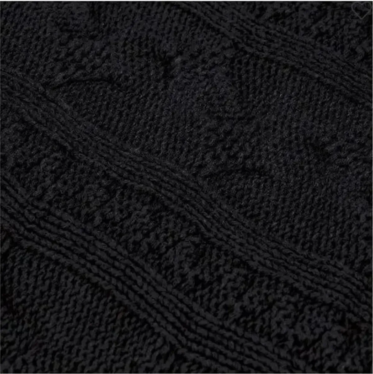 Black Cable Knit Throw 50"W x 60"L