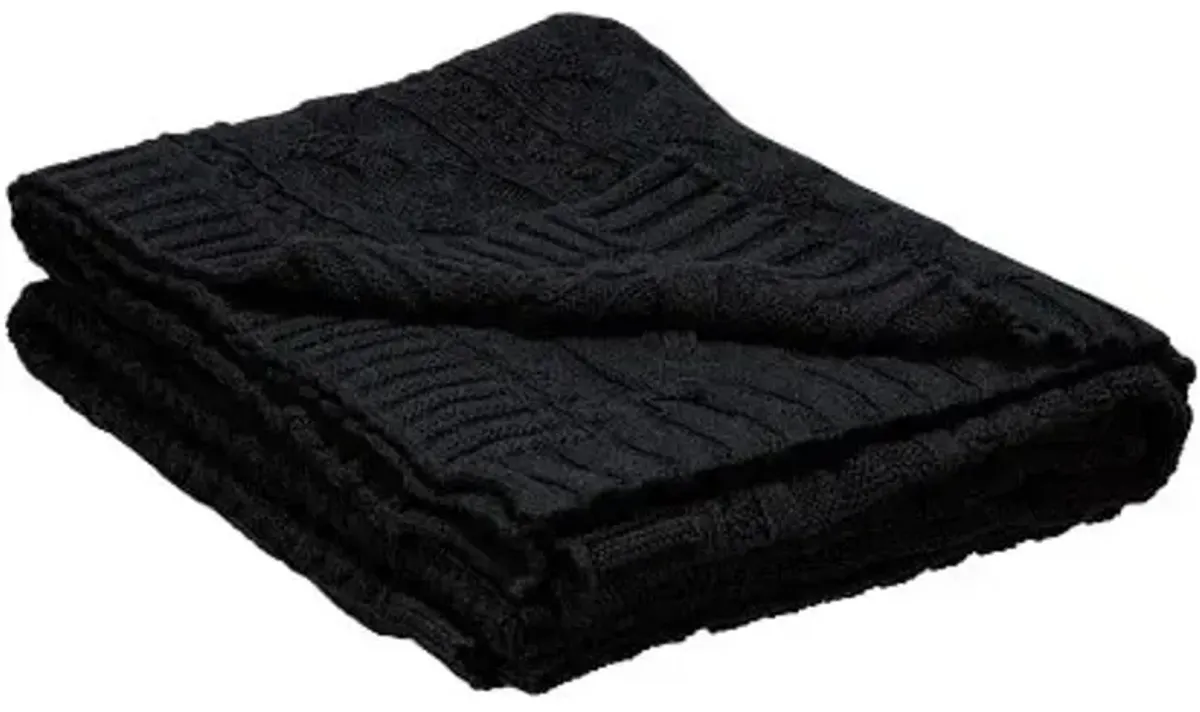 Black Cable Knit Throw 50"W x 60"L