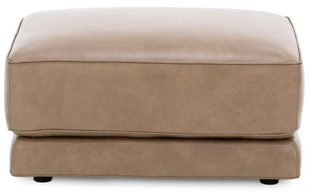 Bianca Leather Ottoman in Brown