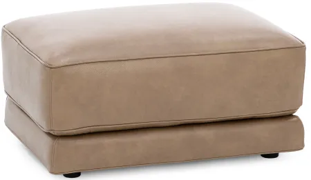 Bianca Leather Ottoman in Brown