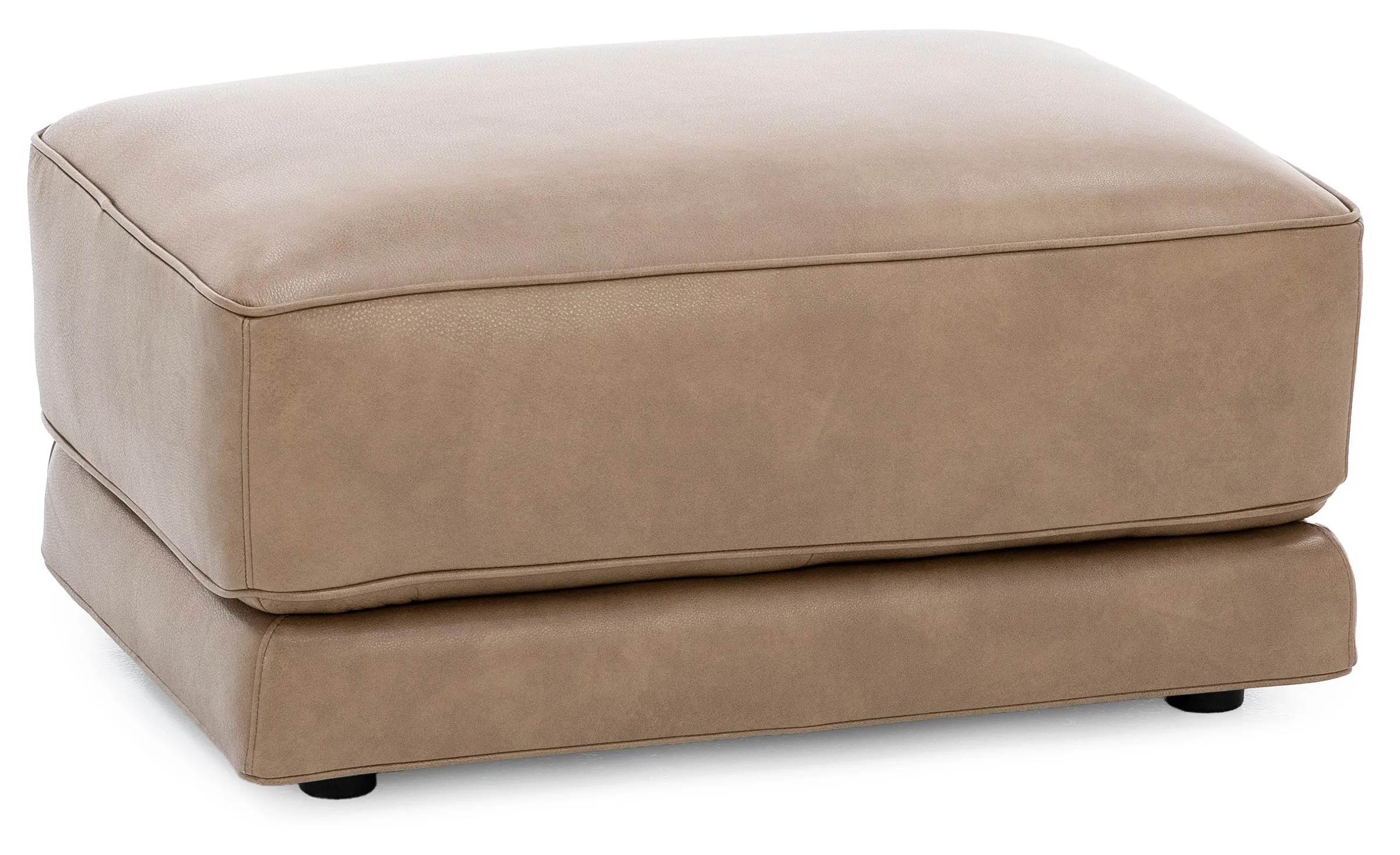 Bianca Leather Ottoman in Brown