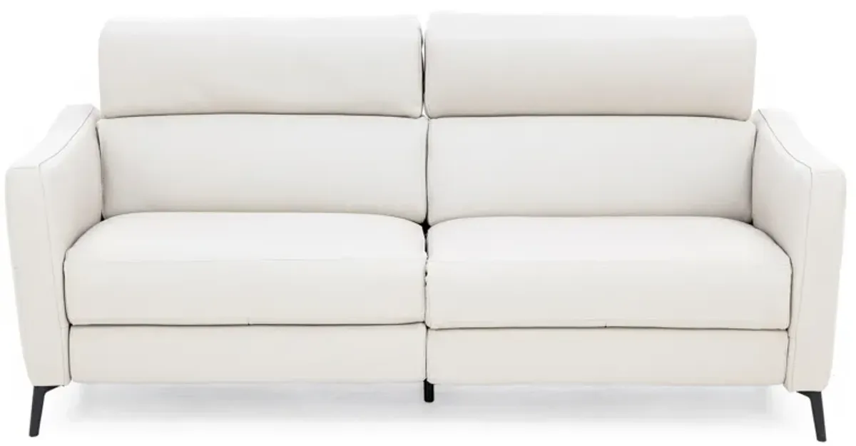 Gabriel Leather Power Headrest Reclining Sofa in Cream