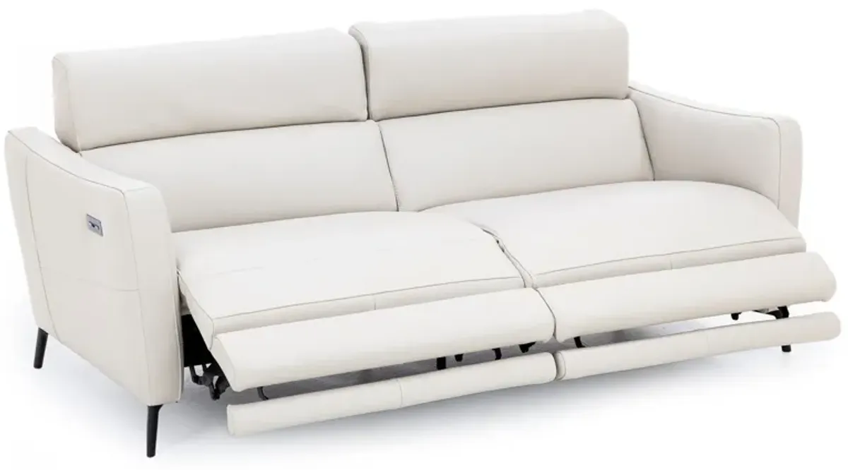 Gabriel Leather Power Headrest Reclining Sofa in Cream