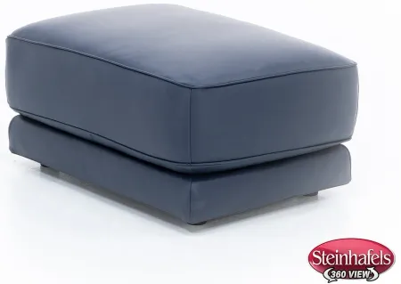 Bianca Leather Ottoman in Blue