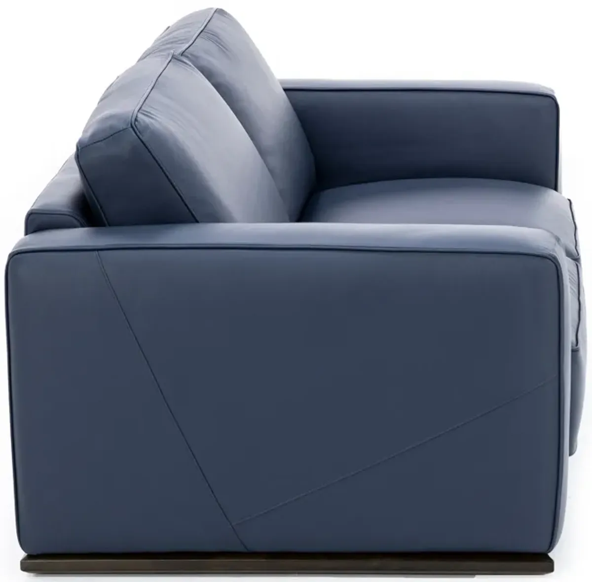 Bianca Leather Loveseat in Blue