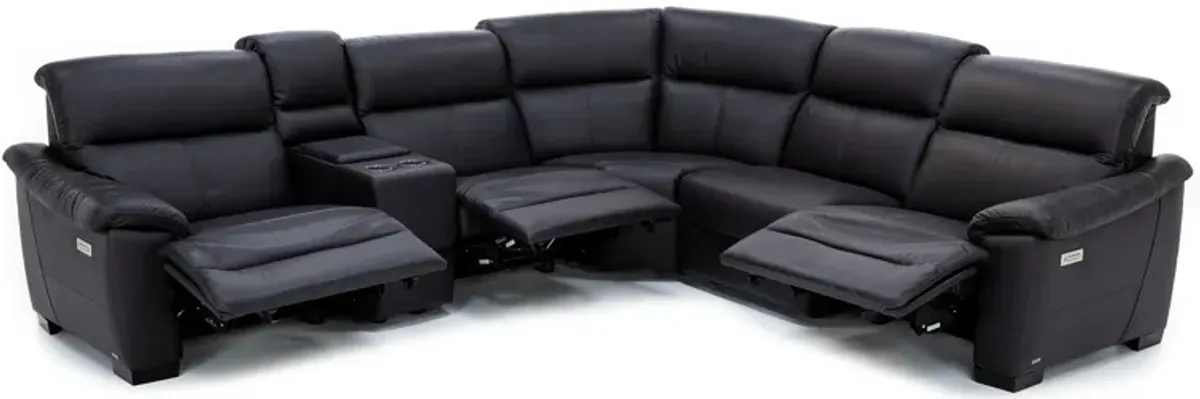 Lorenzo 6-Pc. Leather Fully Loaded Wall Saver Modular
