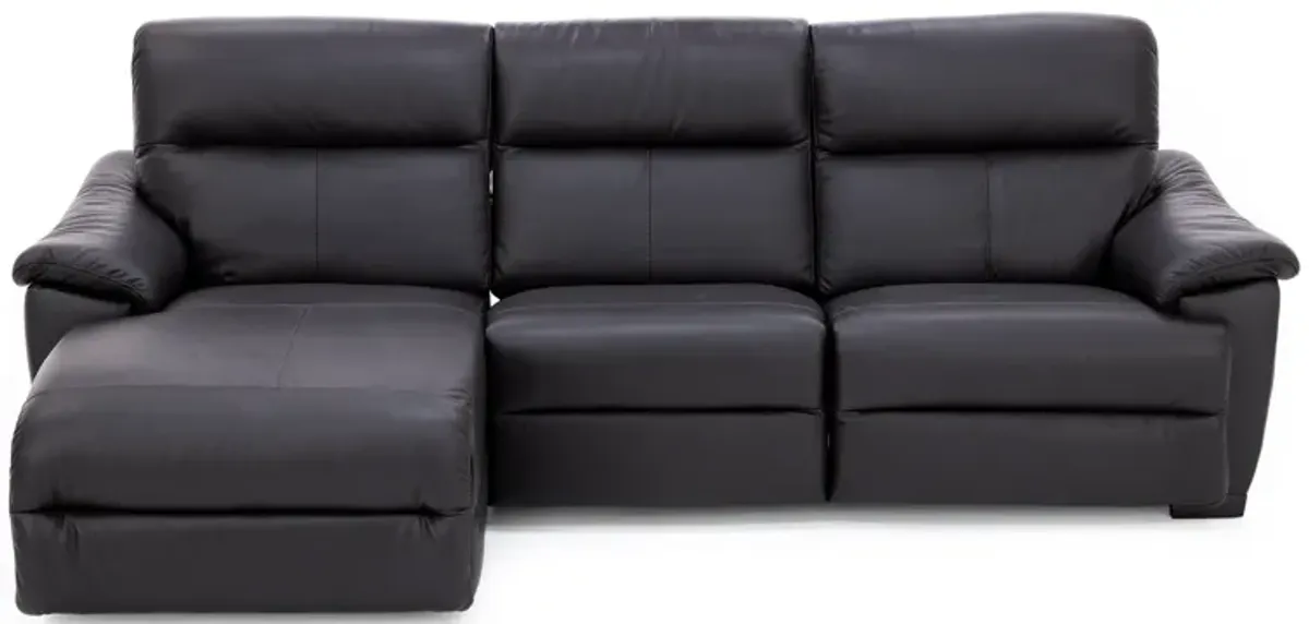 Lorenzo 3-Pc. Leather Fully Loaded Wall Saver Reclining Chaise Sofa In Brown In Left-Facing