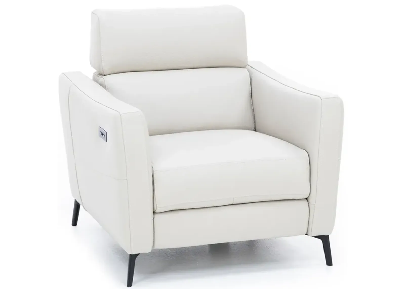 Gabriel Leather Power Headrest Recliner in Cream