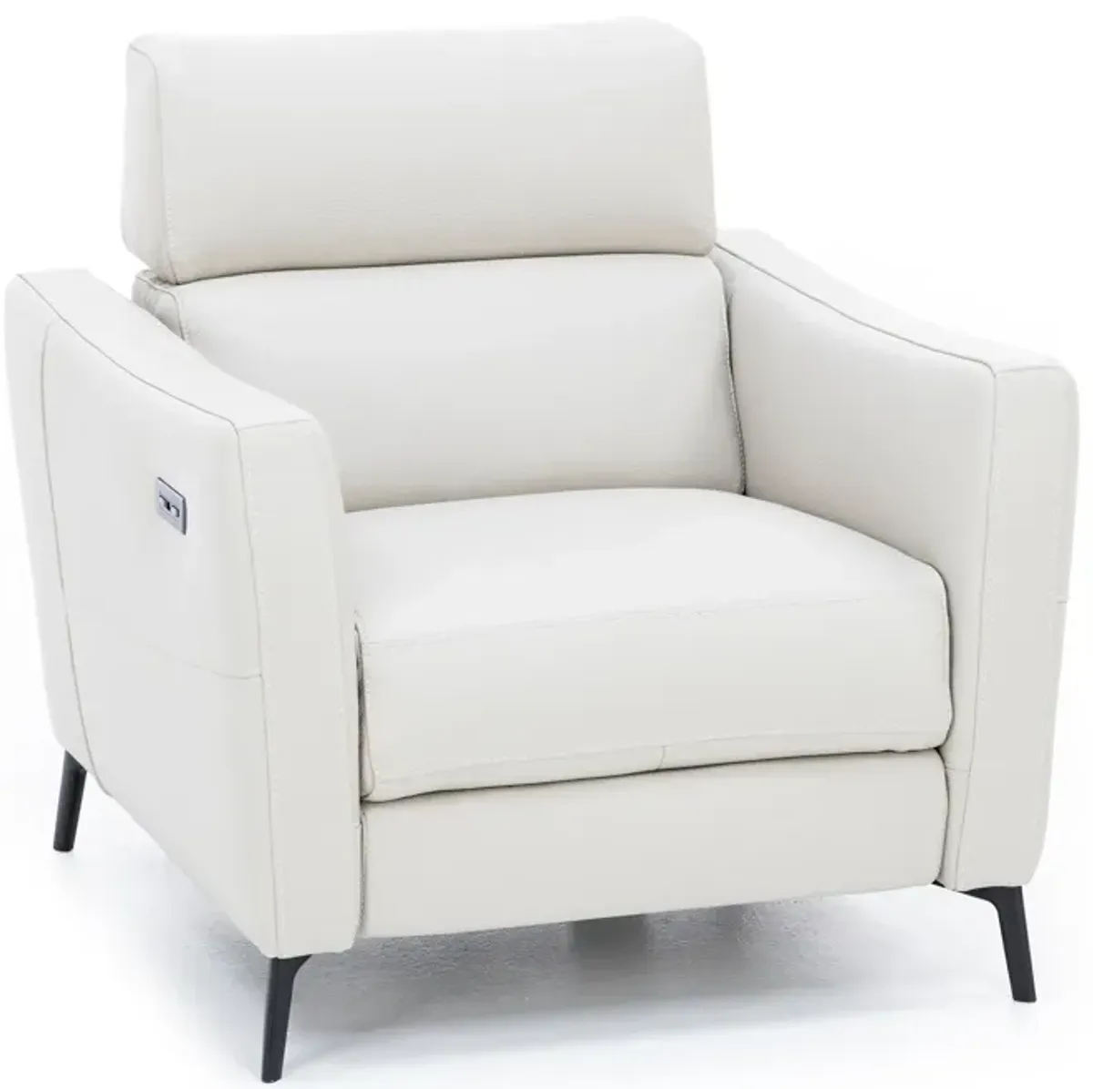 Gabriel Leather Power Headrest Recliner in Cream