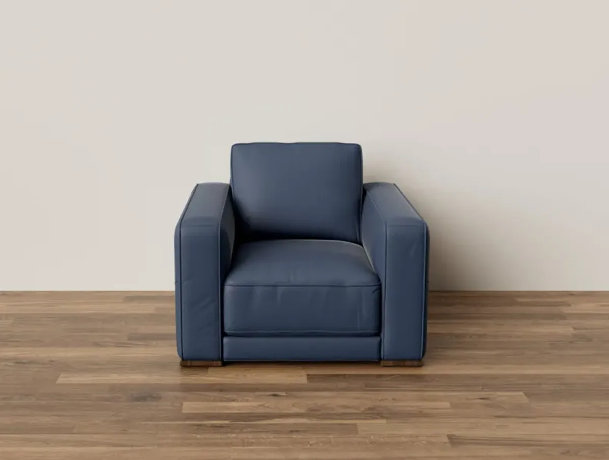 Bianca Leather Chair in Blue