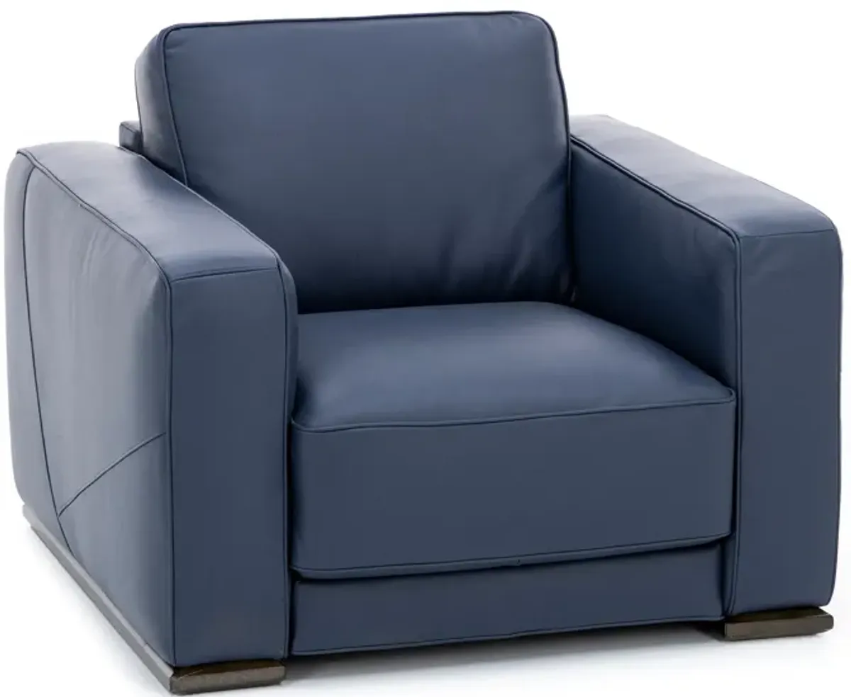 Bianca Leather Chair in Blue