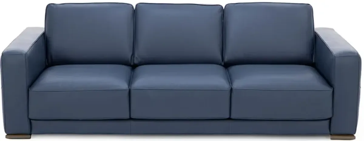 Bianca Leather Sofa in Blue