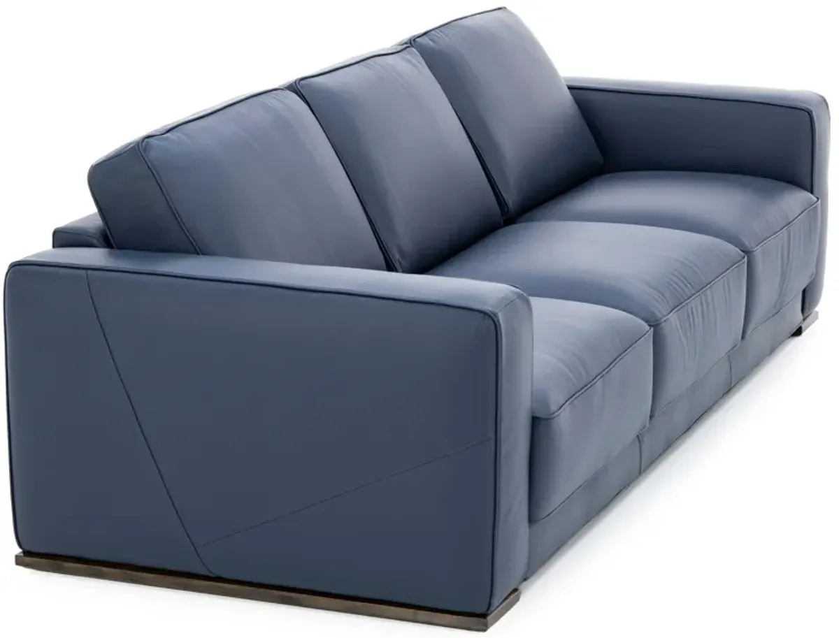 Bianca Leather Sofa in Blue