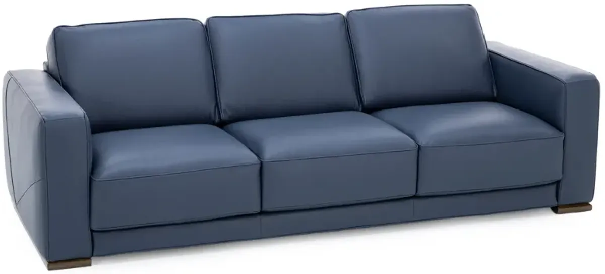 Bianca Leather Sofa in Blue