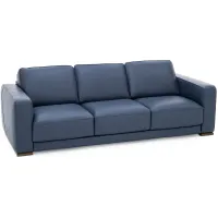 Bianca Leather Sofa in Blue