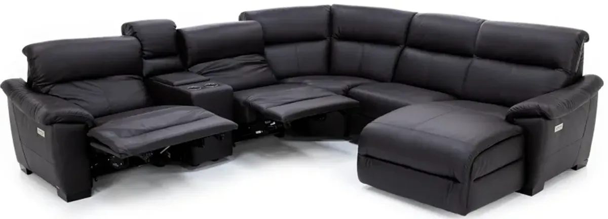 Lorenzo 6-Pc. Leather Fully Loaded Wall Saver Reclining Modular In Lemans 15Cq In Right-Facing